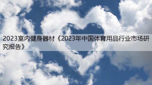 2023室内健身器材《2023年中国体育用品行业市场研究报告》