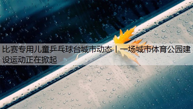 比赛专用儿童乒乓球台城市动态丨一场城市体育公园建设运动正在掀起